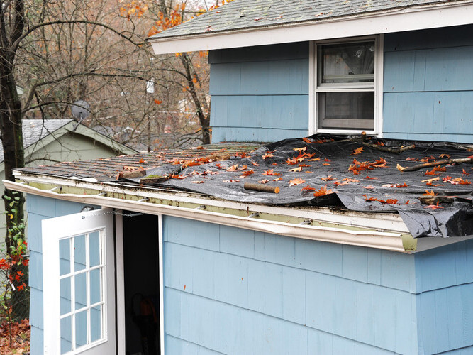 roof with water damage