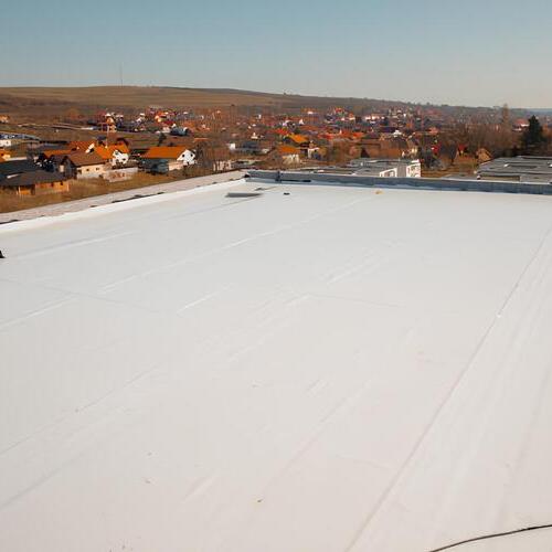 top view of a silicone roofing system